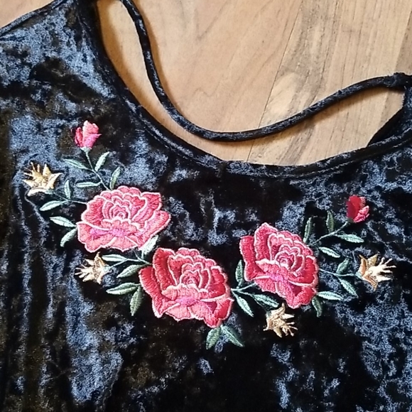 Disney Coco Black Crushed Velvet Embroidered Dress - Picture 6 of 13